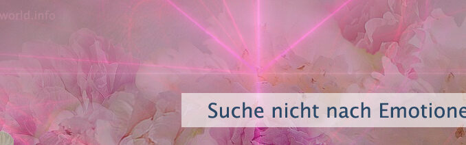 Suche nicht nach Emotionen