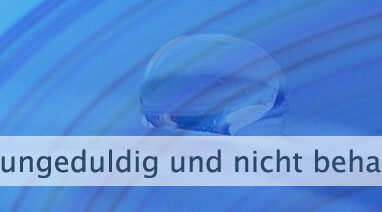Du bist ungeduldig und nicht beharrlich genug